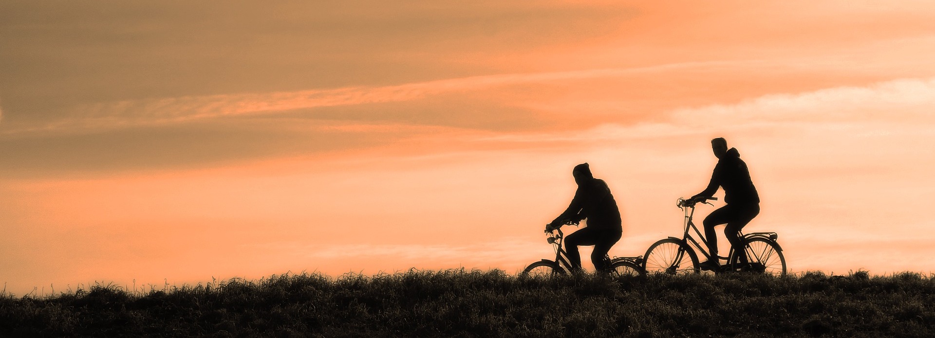 Cycling in the sunset